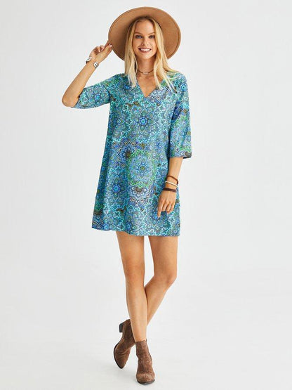 Floral Weaving Midi Dress