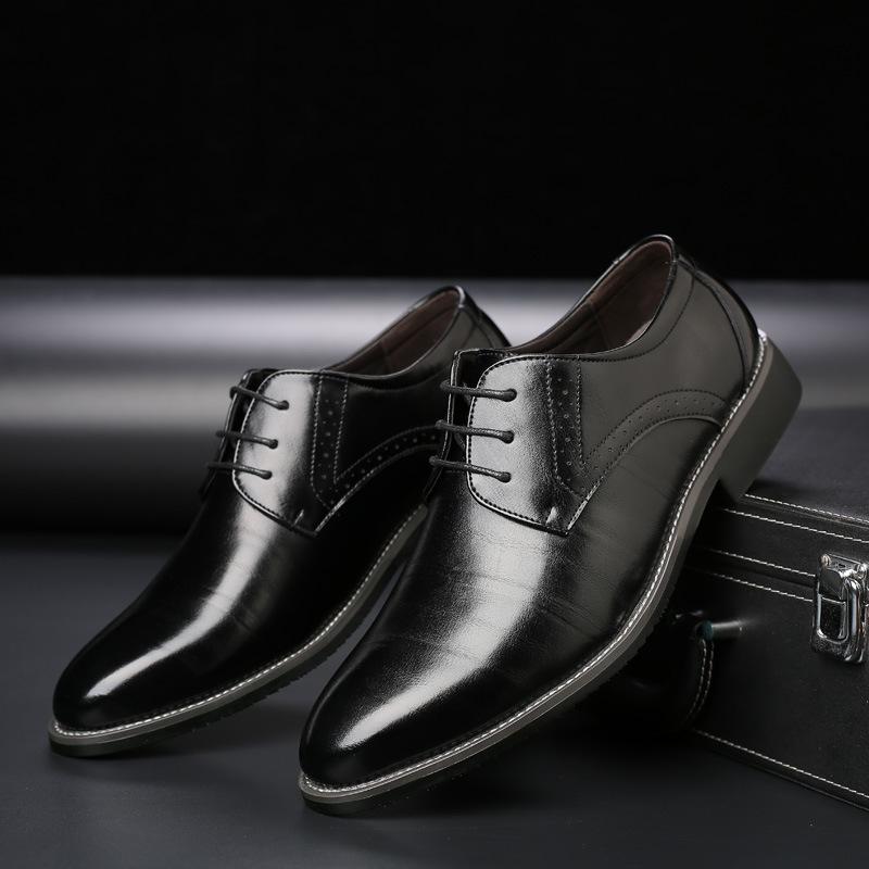 British pointed business casual retro leather shoes men's leather shoes