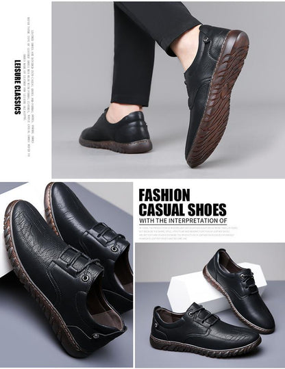 Men Leather Flats Shoes Moccasins