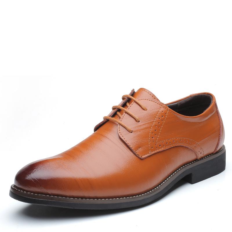 British pointed business casual retro leather shoes men's leather shoes