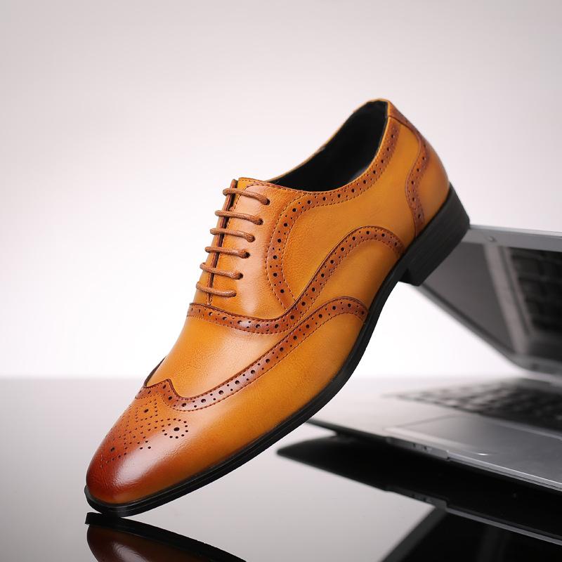 Positive leather shoes fashion Brock men's shoes