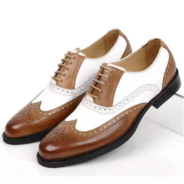 Brock carved color matching business format leather shoes