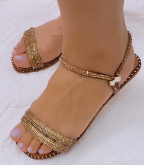 gold sandals