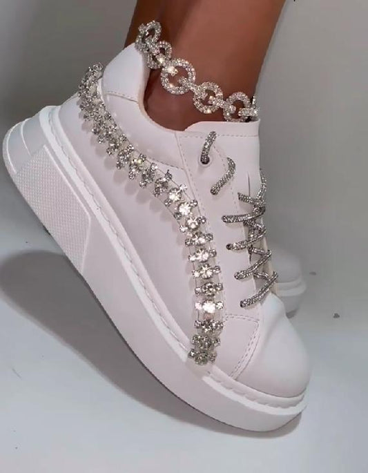 Diamond transparent strappy high-top sandals