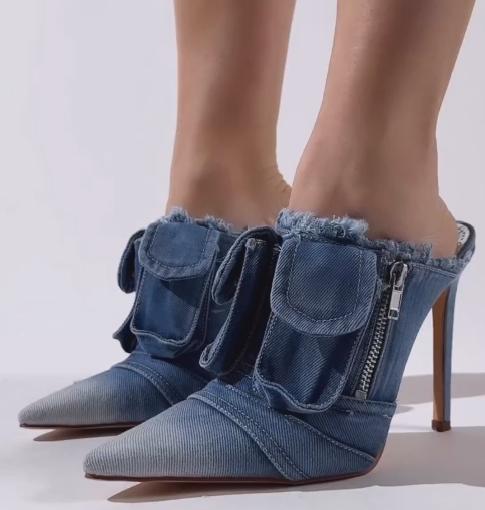 denim pocket pumps