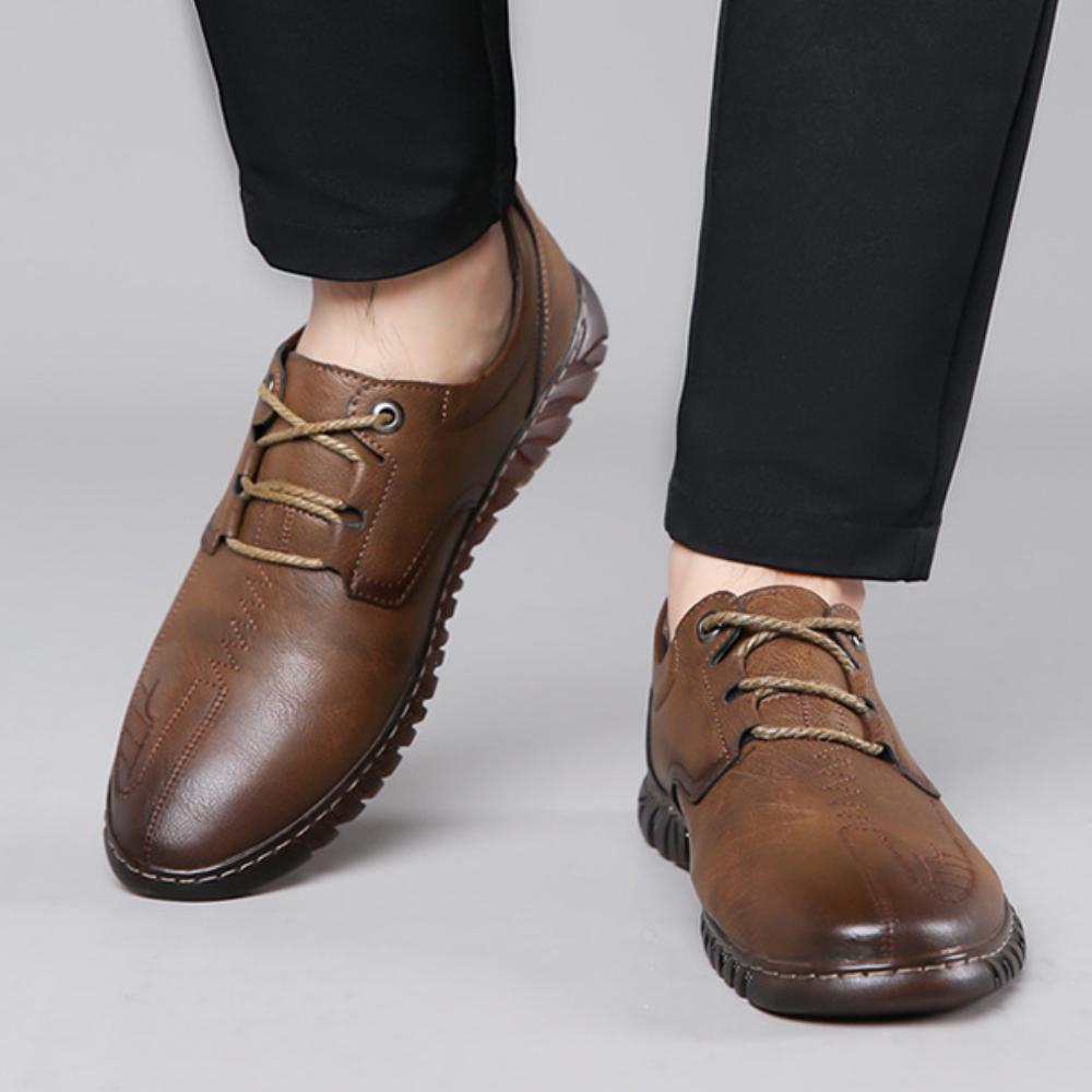 Men Leather Flats Shoes Moccasins